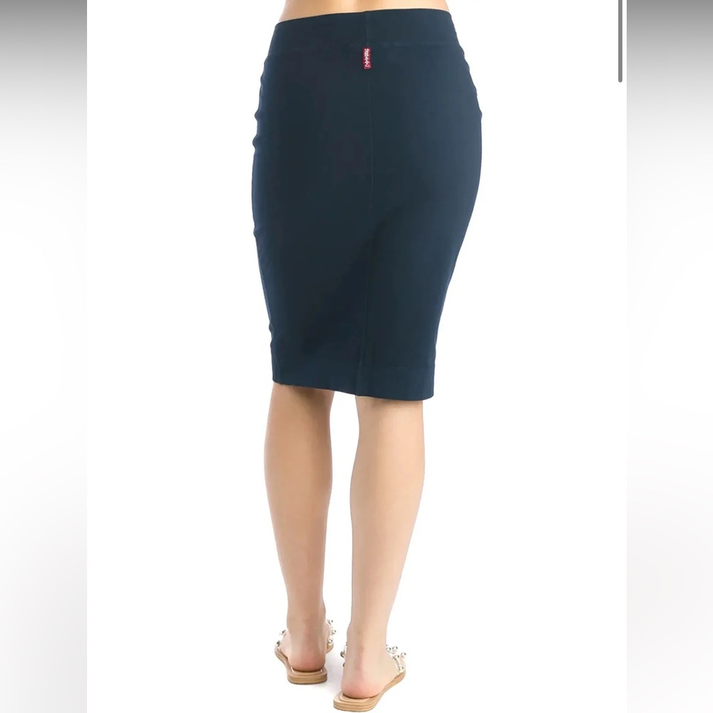 HARDTAIL SUP-08M Navy Blue Stretch Knee-Length Midi Comfy Cozy Modest Skirt Sz S